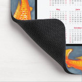 オレンジコイフィッシュアートブルーポンドウォーター2022カレンダー マウスパッド (コーナー)