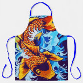 オレンジコイフィッシュブルー エプロン (正面)