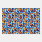 オレンジコイフィッシュブルー ラッピングペーパーシート (正面3)