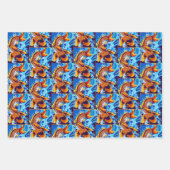 オレンジコイフィッシュブルー ラッピングペーパーシート (正面2)