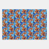 オレンジコイフィッシュブルー ラッピングペーパーシート (正面)