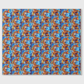 オレンジコイフィッシュブルー ラッピングペーパー (フラット)