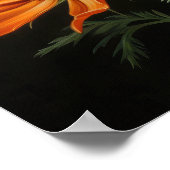 オレンジコスモスフラワーアートプリントポスター ポスター (角)