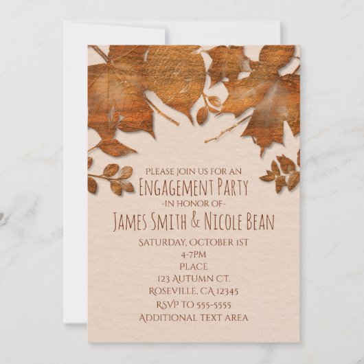 オレンジコッパー秋秋の結婚式招待状 招待状 (正面)