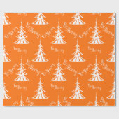 オレンジコンテンポラリーとホワイトクリスマス ラッピングペーパー (フラット)