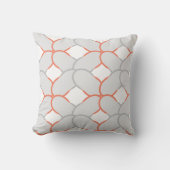 オレンジコンテンポラリー色の白とグレー クッション (正面)