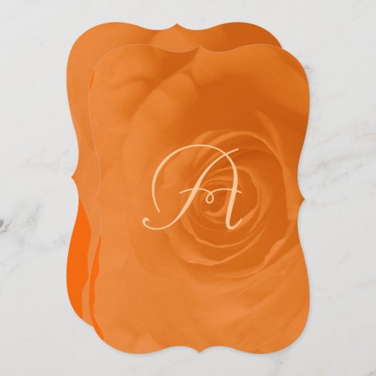 オレンジコーエレガントラルバラ結婚式招待状 招待状 (正面/裏面)