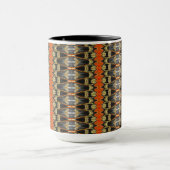オレンジコーパターン（の模様が）あるヒマグ付き マグカップ (中央)