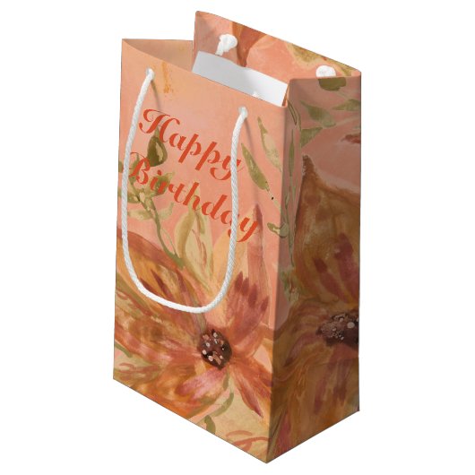 オレンジコーラルとグリーン スモールペーパーバッグ (裏面アングル)