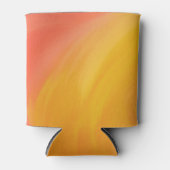 オレンジコーラルイエローウェーブ流体大理石 缶クーラー (正面)