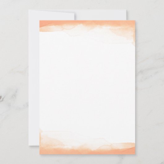 オレンジコーラルウォーターモダンカラーシックスウィート16 招待状 (裏面)