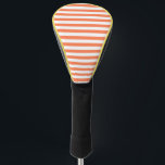オレンジコーラルカラーストライプズバケーションサマーパステル ゴルフヘッドカバー<br><div class="desc">クラシックヴィンテージレトロクラシックトレンディーオレンジコーラルと白い色のストライプビーチパターン、夏の太陽の雰囲気デザイン。クラシックオレンジコーラルストライプのカラーの家の装飾とアクセサリー。水平ストライプオクラシックレンジコーラルカラーファッション、毛布。</div>
