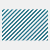 オレンジコーラルティール(緑がかった色)ウォーターカラーストライプのフローラ ラッピングペーパーシート (正面3)