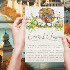 オレンジコーラルフォレストサイドブランチ結婚式招待状 招待状