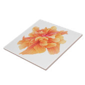 オレンジコーラルフローラ開花植物性アクセントパターン タイル (側面)