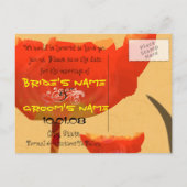 オレンジコーラルポピー日付を保存 案内ポストカード (裏面)