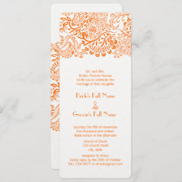 オレンジコーラルラブバード結婚式招待状 招待状