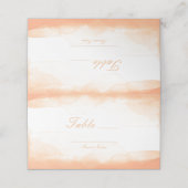 オレンジコーラル水彩テーブルナンバー席 プレイスカード (外部開封)