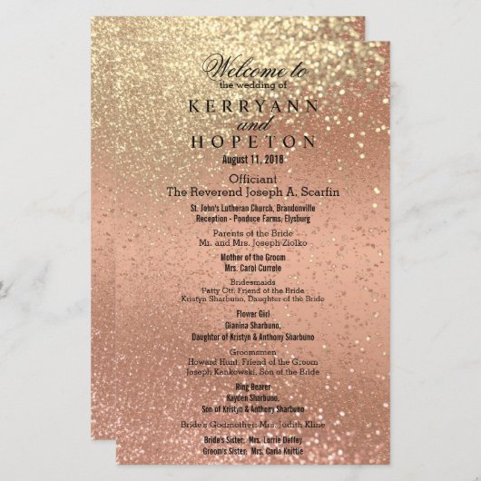 オレンジコーラル&金ゴールドグリッター – プログラム (正面/裏面)