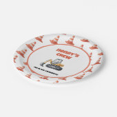 オレンジコーン建築ディガーネームボーイ誕生日 ペーパープレート (アングル)