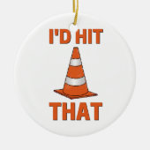 オレンジコーン男の女おもしろい性の女性のオートクロス セラミックオーナメント (正面)