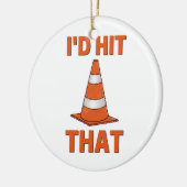 オレンジコーン男の女おもしろい性の女性のオートクロス セラミックオーナメント (左)