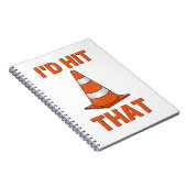 オレンジコーン男の女おもしろい性の女性のオートクロス ノートブック (右側)