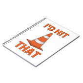 オレンジコーン男の女おもしろい性の女性のオートクロス ノートブック (左側)