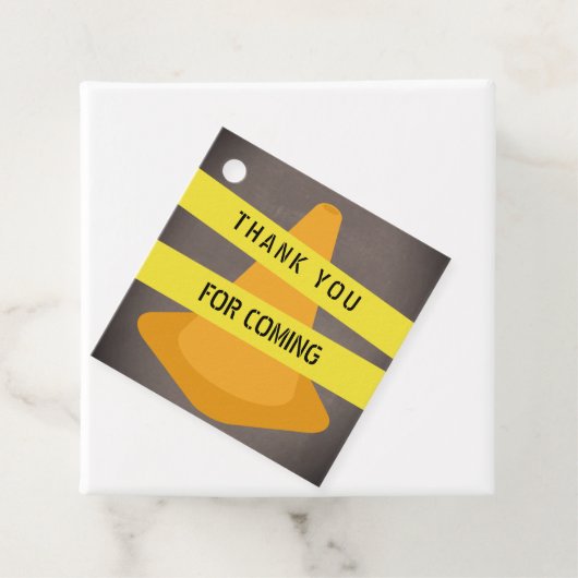 オレンジコーン警告テープ建築誕生日 フェイバータグ (インサイチュ)