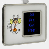 オレンジゴーチームチアリーダー枠オーナメント シルバープレートフレームオーナメント (右)