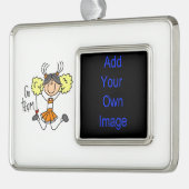 オレンジゴーチームチアリーダー枠オーナメント シルバープレートフレームオーナメント (左)