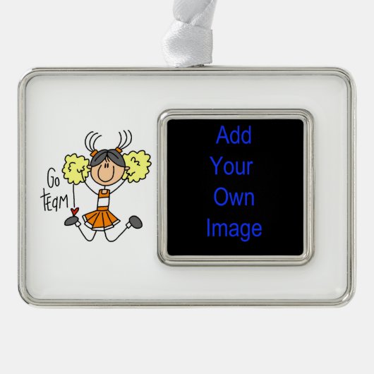 オレンジゴーチームチアリーダー枠オーナメント シルバープレートフレームオーナメント (正面)