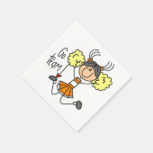 オレンジゴーチームチアリーダー紙ナプキンス スタンダードカクテルナプキン (角)