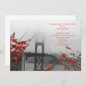 オレンジゴールデンゲート結婚式招待状 招待状 (正面/裏面)