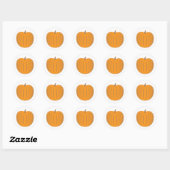 オレンジゴールドのカボチャの秋の封筒シール  ラウンドシール (シート)