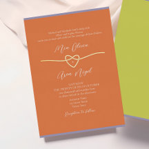 オレンジゴールドのトレンディーな結婚式