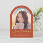 オレンジゴールドアーチ写真卒業発表 招待状 (スタンド正面)