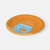 オレンジゴールドフィッシュ子供の誕生日パーティー紙プレート ペーパープレート (アングル)