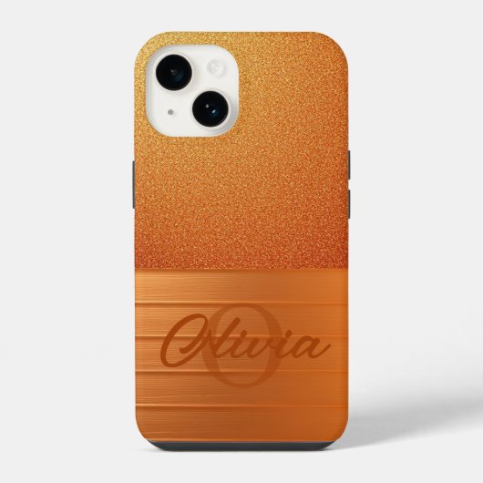 オレンジゴールド iPhoneケース (裏面)