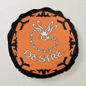 オレンジサクラルチャクラ"欲望"ドラゴンフライ ラウンドクッション (裏面)