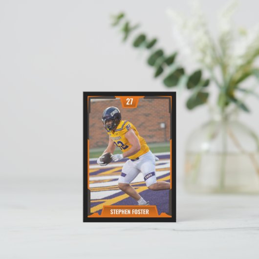 オレンジサッカーのトレーディングカードサッカー選手の写真 コーリングカード (スタンド正面)