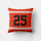 オレンジサッカーの枕、変更色および文字 クッション (裏面)