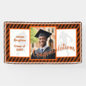 オレンジサッカーをテーマにした写真卒業 横断幕 (横)