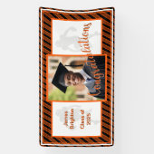 オレンジサッカーをテーマにした写真卒業 横断幕 (縦)