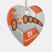 オレンジサッカーボール |カスタマイズ セラミックオーナメント (右)