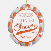 オレンジサッカーボール |テンプレート セラミックオーナメント (左)