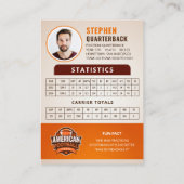 オレンジサッカー取引カード、カスタムスポーツカード コーリングカード (裏面)