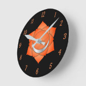 オレンジサックラルチャクラチゼンヨガスピリチュアル ラウンド壁時計 (傾斜)