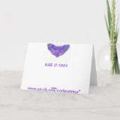 オレンジサボテンの花が付いている挨拶状 カード (裏面)