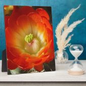 オレンジサボテン花 フォトプラーク (側面)